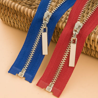 Metal tahan lama Zipper Emas Gigi Seng Alloy Open Type Pakaian Aksesoris