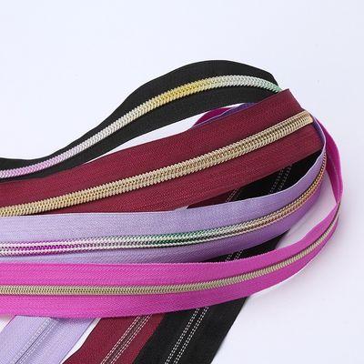 #5 Nylon Zipper Rainbow Teeth Untuk Pakaian Suburban Wear Formal Dress