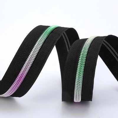 #5 Nylon Zipper Rainbow Teeth Untuk Pakaian Suburban Wear Formal Dress