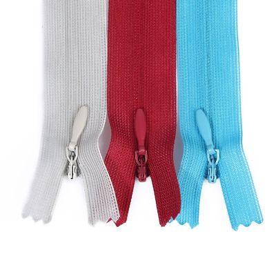 Nylon renda Invisible Zipper berwarna titik lempar bantal bantal Plastik Zippers