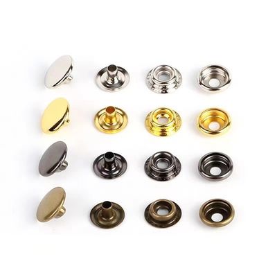 Zinc Alloy Brass Metal Press Stud Button Prong Snap Fastener Button Untuk Pakaian
