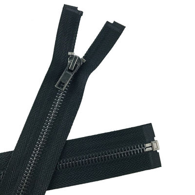 Grosir 5# Open End Multi-Color Custom Color Metal Zip Gun Hitam Gigi Emas Metal Jacket Zipper