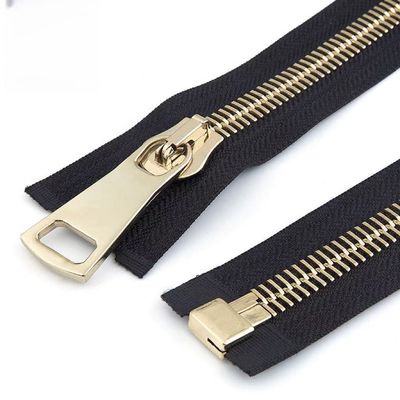 3#5#8#10#15#Zipper logam gaya Eropa gigi halus gigi Swiss berkilau emas zipper perak hitam nikel Self mengunci menarik Metal zipper
