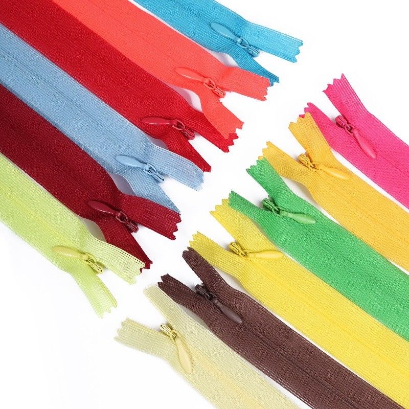 Nylon renda Invisible Zipper berwarna titik lempar bantal bantal Plastik Zippers