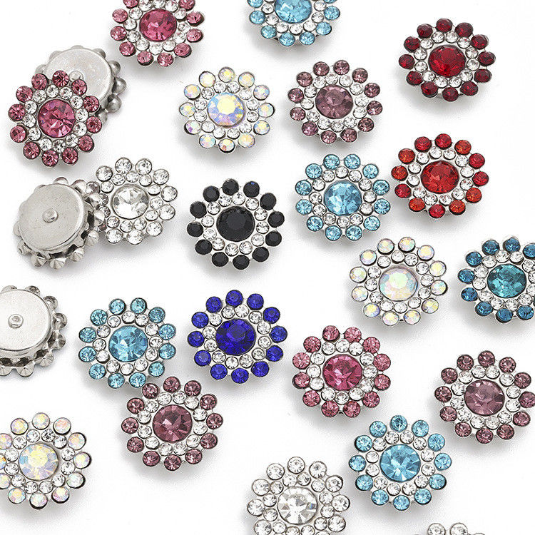 Aksesoris China Grosir Rhinestone Pearl Diamond Crystal Metal Button Untuk Garment Rambut Bow Center