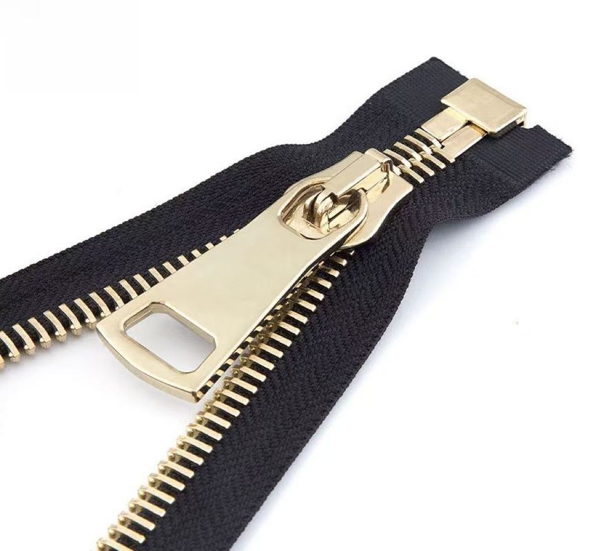 3#5#8#10#15#Zipper logam gaya Eropa gigi halus gigi Swiss berkilau emas zipper perak hitam nikel Self mengunci menarik Metal zipper